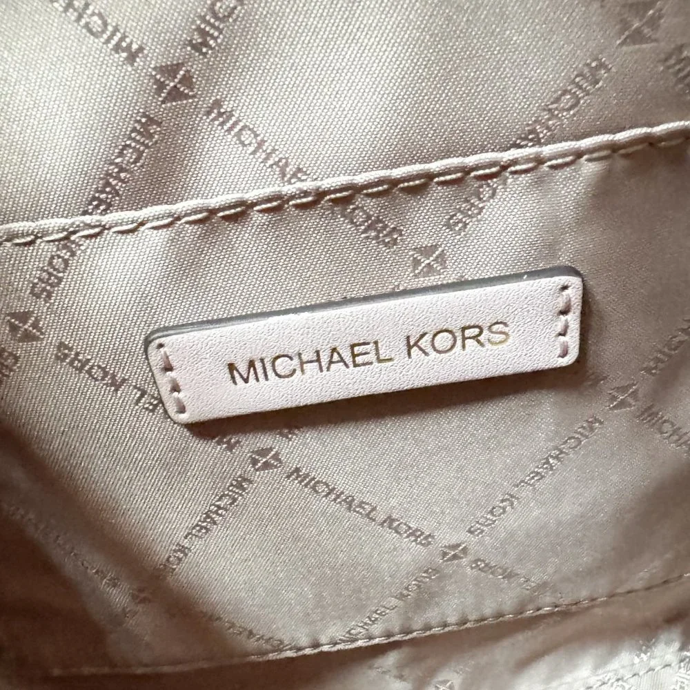 Michael Kors Avril Small Top Zip Satchel Shoulder Crossbody Bag MK Vanilla Pink - Picture 9 of 13